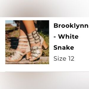 Freebird Brooklynn Sandals Booties Women's Size 12 White Snake
